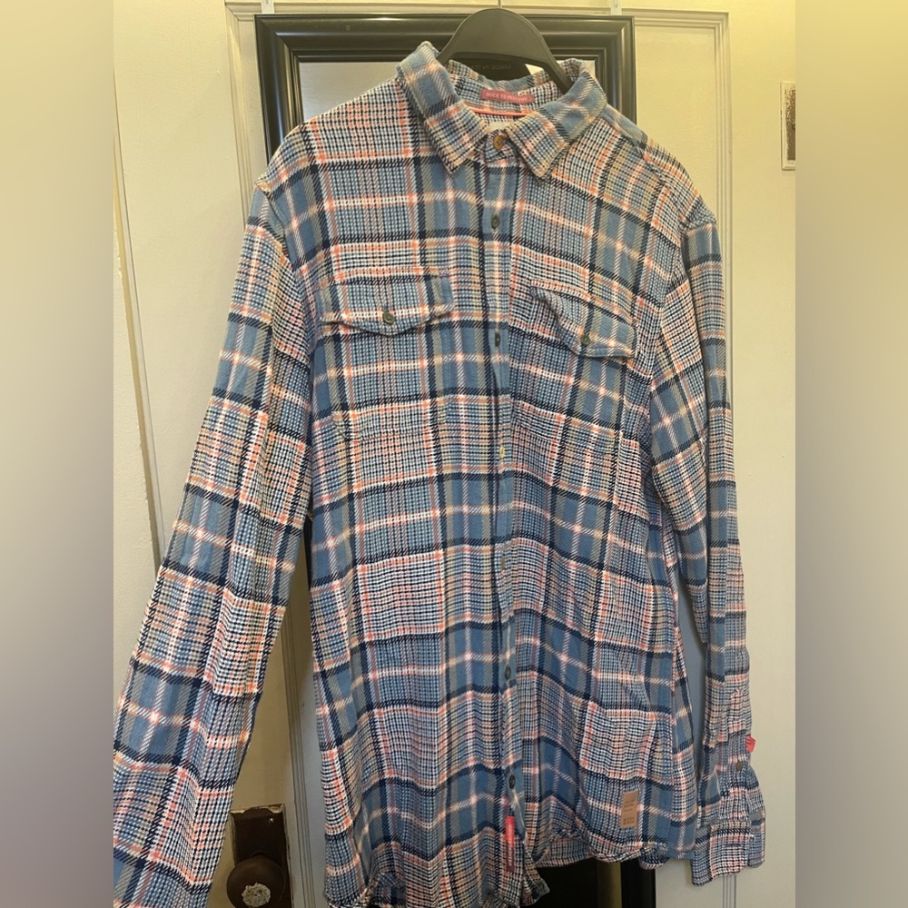 Scotch & Soda Regular-fit checked brushed flannel shirt Combo-B medium